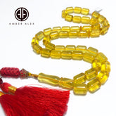 Transparent Amber Barrel Shape 8.5mm Islamic Prayer Beads