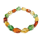 Multi-Color Amber Faceted Nugget Beads Stretch Bracelet