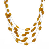 Antique Amber Nugget Beads Rain Necklace Sterling Silver
