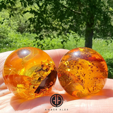 Cognac Amber Ball Sphere Stone