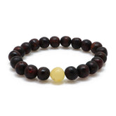 Cherry & Milky Amber Baroque Beads Stretch Bracelet - Amber Alex Jewelry