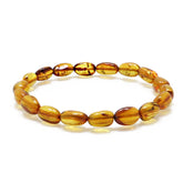 Cognac Amber Small Nugget Stretch Bracelet - Amber Alex Jewelry