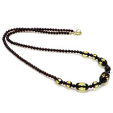 Two toned & Cherry Amber Faceted Beads Necklace