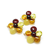 Multi-Color Amber Flower Brooch - Pendant - Amber Alex Jewelry