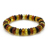 Multi-Color Amber Tablets Stretch Bracelet - Amber Alex Jewelry