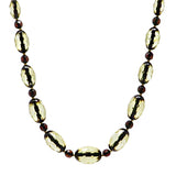 Two Toned & Cherry Amber Faceted Beads Necklace