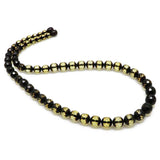 SPARKLING ELEGANCE Two-toned Round Faceted Amber Beads Necklace