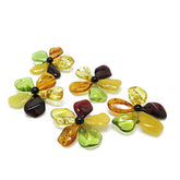 Multi-Color Amber Flower Brooch - Pendant - Amber Alex Jewelry