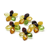 Multi-Color Amber Flower Brooch - Pendant - Amber Alex Jewelry