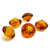 Cognac Amber Faceted Round Diamond Cut Stone