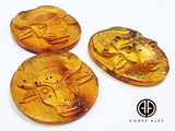Cognac Amber Carved Taurus Cabochons