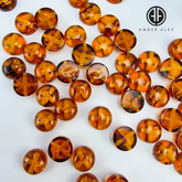 Cognac Amber Calibrated Round Cabochons 5pcs