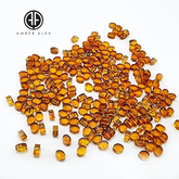 Cognac Amber Calibrated Oval Cabochons 4pcs