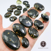 "Earth Stone" Green Amber Free Shape Cabochons