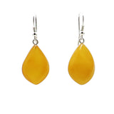 Antique Amber Flame Dangle Earrings Sterling Silver
