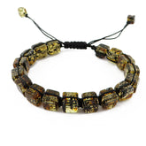 Fossil color Amber Cube Beads Adjustable Bracelet - Amber Alex Jewelry