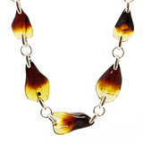 Gradient Amber Waves Beads Necklace Sterling Silver