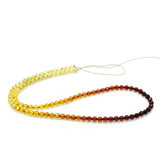 Gradient Amber Round Faceted Beads