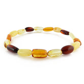 Multi-Color Amber Small Nugget Stretch Bracelet - Amber Alex Jewelry