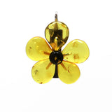 Lemon Amber Flower Brooch - Pendant - Amber Alex Jewelry