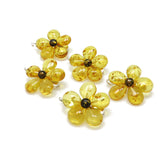 Lemon Amber Flower Brooch - Pendant - Amber Alex Jewelry