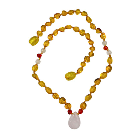 "KIDDO" Lemon Amber Baroque Beads Baby Necklace