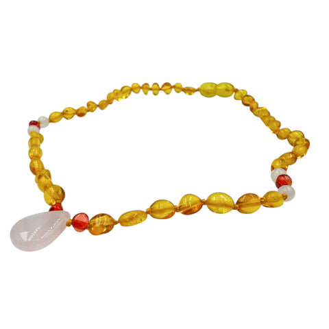 "KIDDO" Lemon Amber Baroque Beads Baby Necklace
