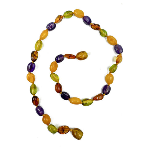 "KIDDO" Multi-Color Amber Small Nuggets Baby Neckalce