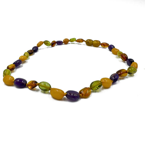 "KIDDO" Multi-Color Amber Small Nuggets Baby Neckalce