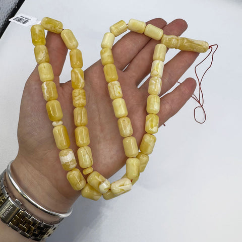 White With Yellow Amber Barrel Shape 9.5 mm Islamic Prayer