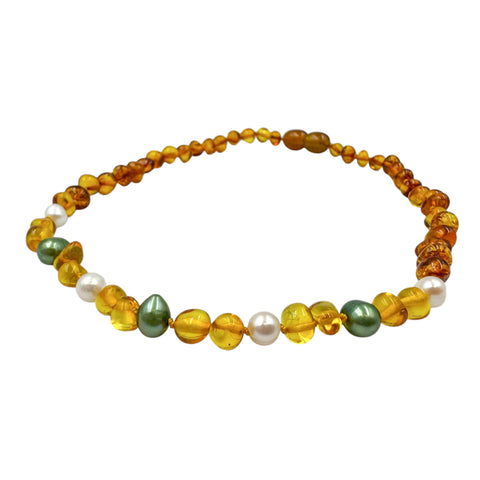 "KIDDO" Multi-Color Amber Baroque Beads Baby Necklace