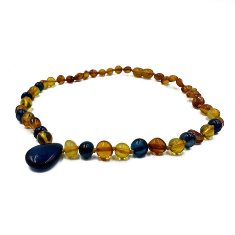 "KIDDO" Multi-Color Amber Baroque Beads Baby Necklace