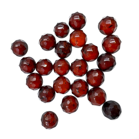 Cherry Amber Calibrated Faceted Round Cabochons