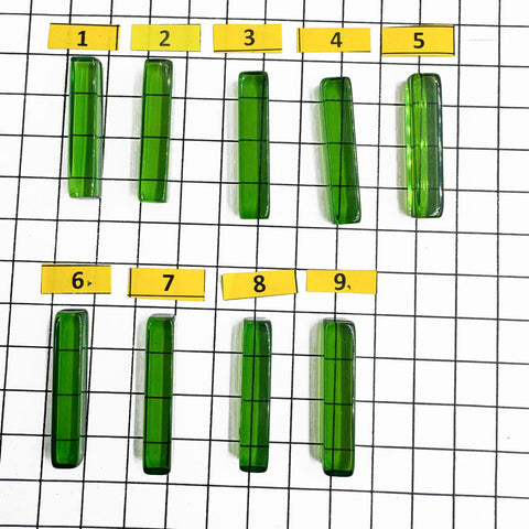 Green Amber Rectangular Free Shape Cabochons