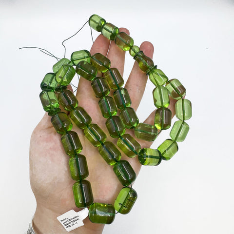 Green Amber Barrel Shape 13 mm Islamic Prayer Beads