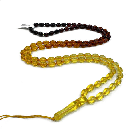 Gradient Amber Olive Shape 9x6 mm mm Islamic Prayer Beads