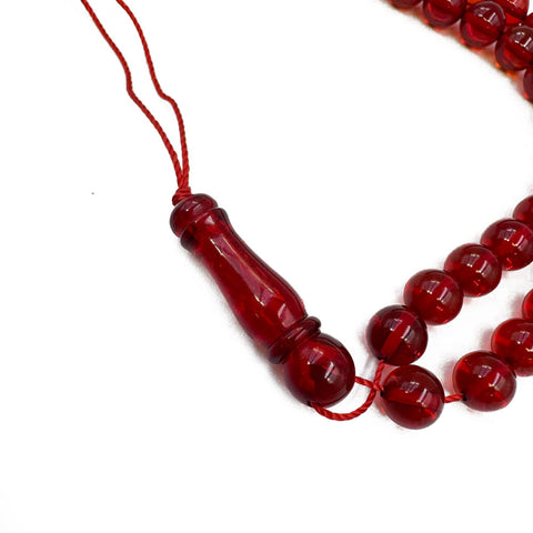 Red Amber Round Shape Beads 7 mm Islamic Prayer Beads