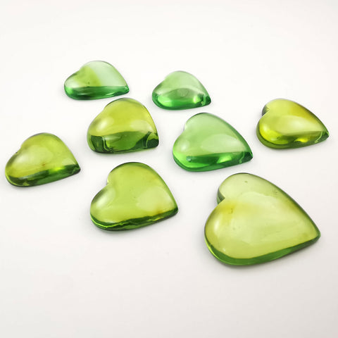 Green Amber Free Heart Shape Cabochon