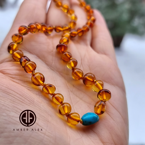 "KIDDO" Cherry Amber Baroque Beads Baby Necklace