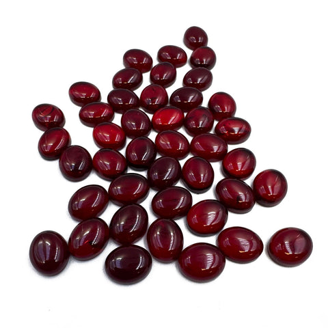 Red Amber Calibrated Oval Cabochons