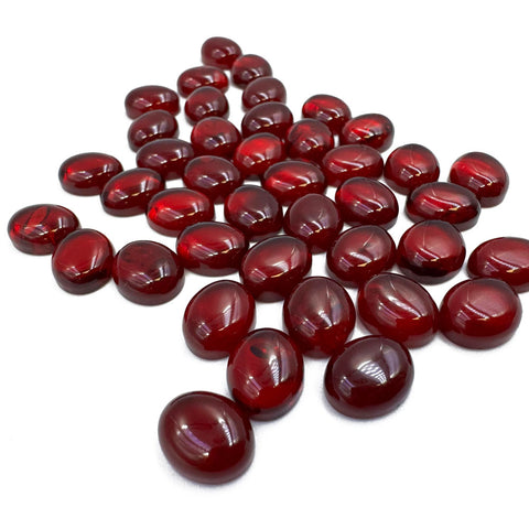 Red Amber Calibrated Oval Cabochons