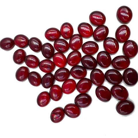 Red Amber Calibrated Oval Cabochons