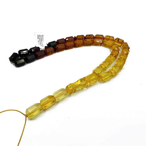 Gradient Amber Faceted Barrel Shape 8 mm mm Islamic Prayer Beads