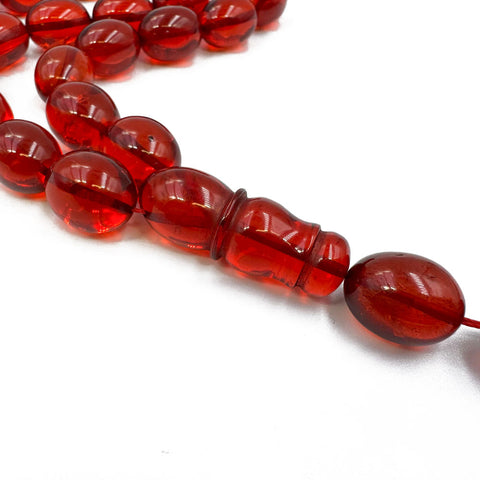 Red Amber Olive Free Shape Beads Islamic Prayer Beads
