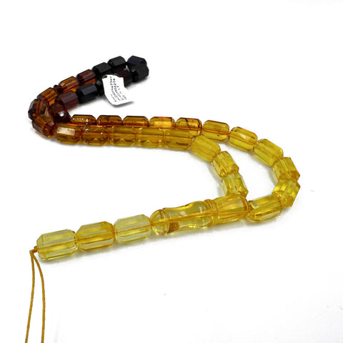 Gradient Amber Faceted Barrel Shape 8 mm mm Islamic Prayer Beads