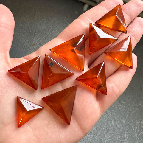 Cognac Amber Triangle Shape Cabochons