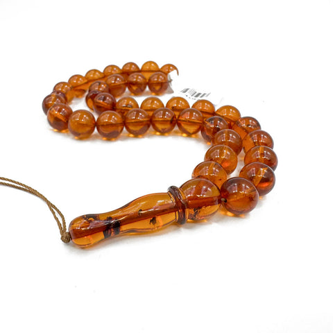 Cognac Amber Round 8.5 mm Islamic Prayer Beads