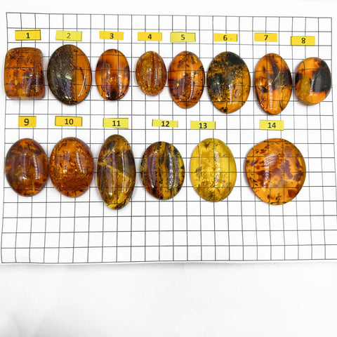 Cognac Amber Free Shape Cabochons