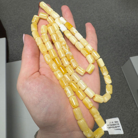 White With Yellow Amber Barrel Shape 7.5mm Islamic Prayer