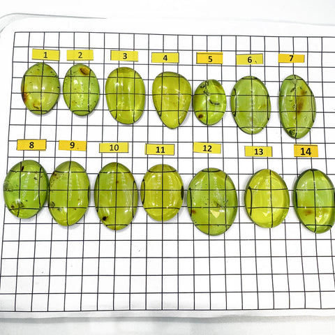Green Amber Handmade Free Shape Cabochons